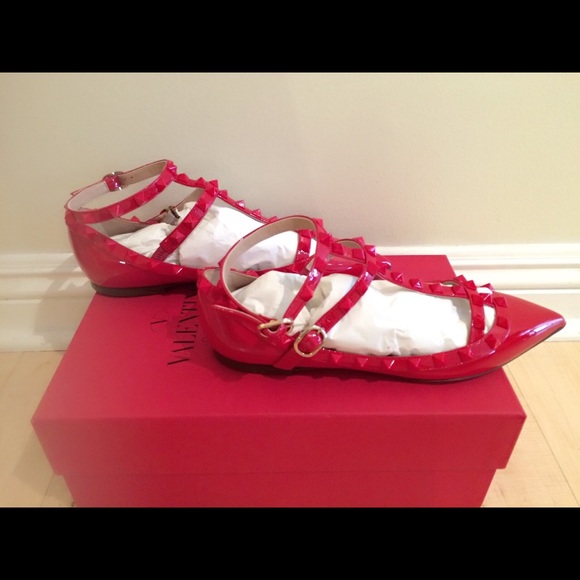 Valentino Rockstud Punkouture Patent Cage Flats - Picture 2 of 4