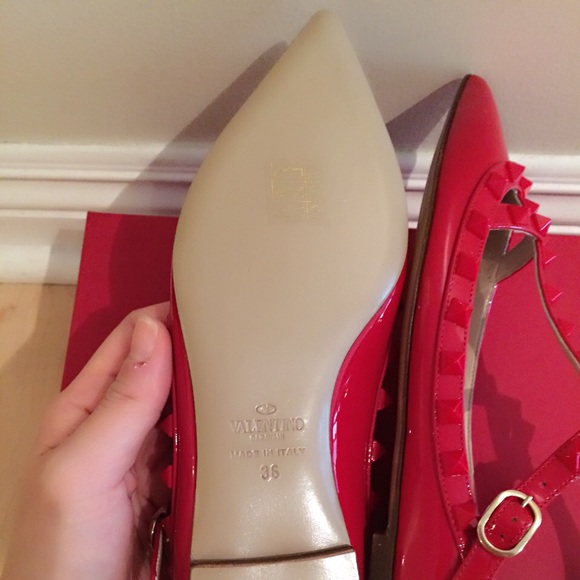 Valentino Rockstud Punkouture Patent Cage Flats - Picture 3 of 4