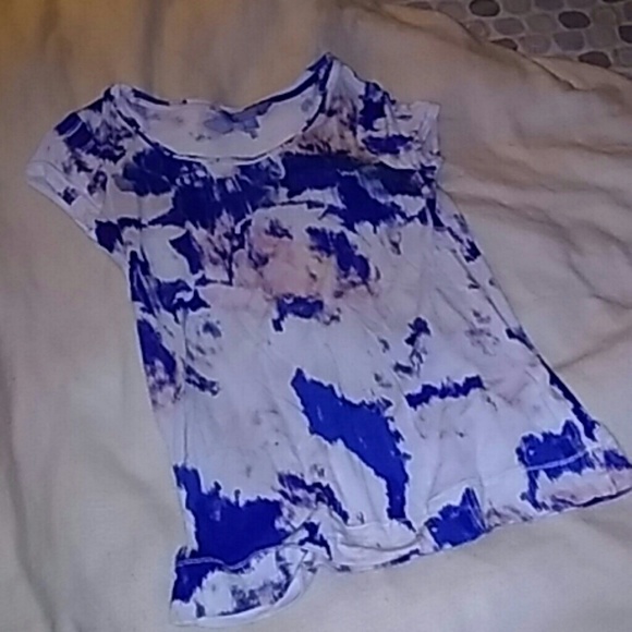 Blue,pink and white tye dye dressy tshirt