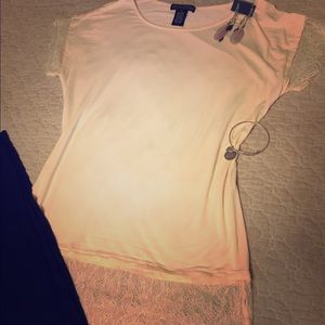 Soft as can be top with lace accents