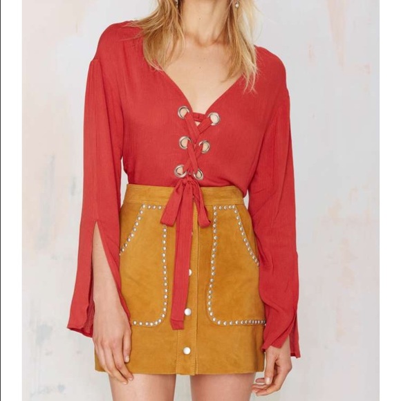 Nasty gal lace up blouse