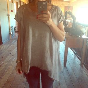 All Saints loose cut, distressed gray Tshirt, sz 4