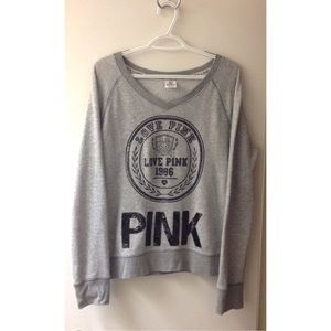 LOVE PINK Sequin V-neck