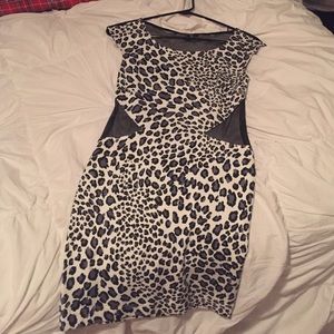 Forever 21 cheetah print cut out mesh dress