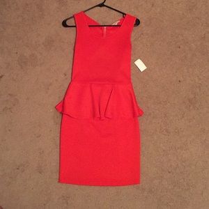 Coral colored cut out dress