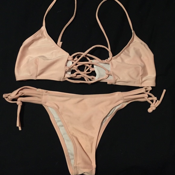 Solid Light Pink Bathing Suit