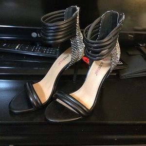 Black and white heels