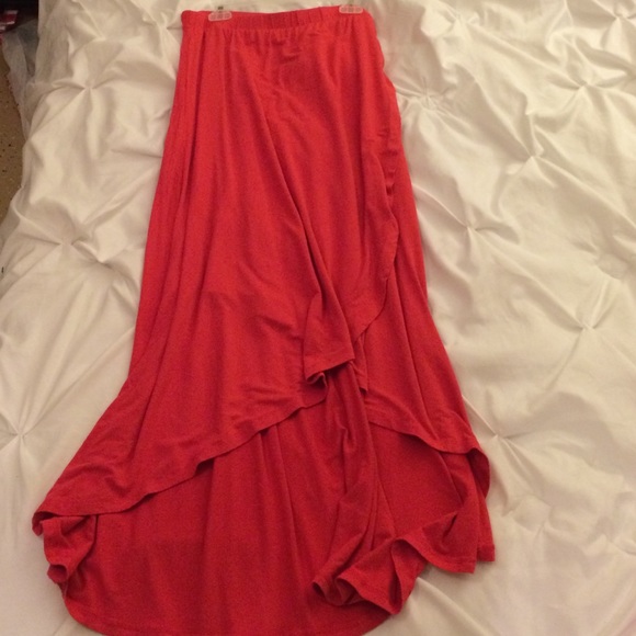 maxi low high skirt