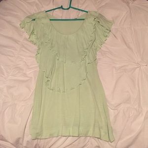 Ruffle mint green top