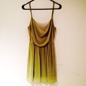 Green Peekaboo Polka Dot Draped Dress