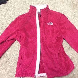 A fuzzy pink north face !