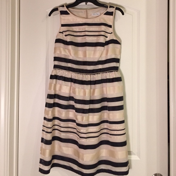 Calvin Klein Cream & Black Cocktail Dress