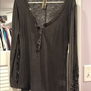 Free People acid washed henley