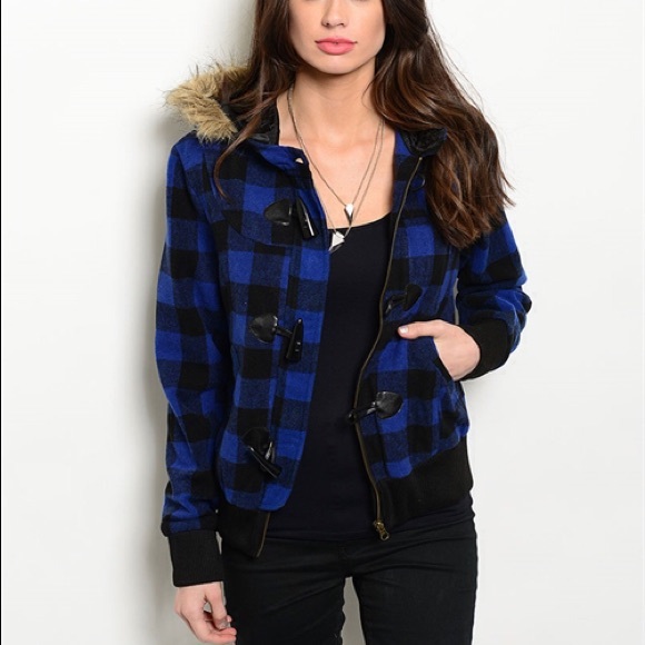 Juniors plaid jacket