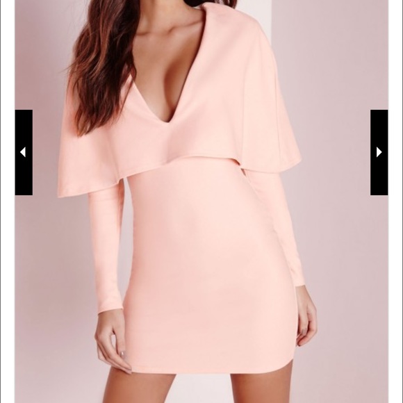 Blush/nude color cape dress