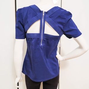 UO Sparkle/Fade Cut Back Top Violet S