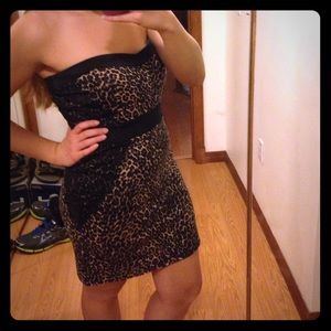 Cheetah print and lace party dress