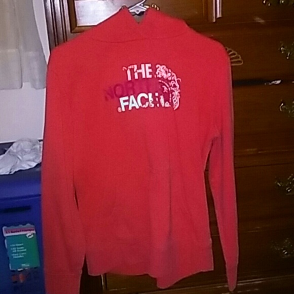 Pink north face sweatshirt