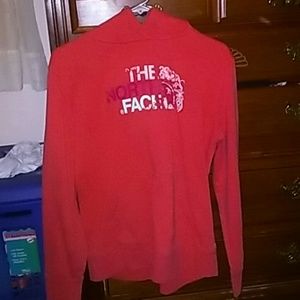 Pink north face sweatshirt