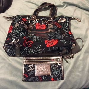 Coach handbag with matching wallet