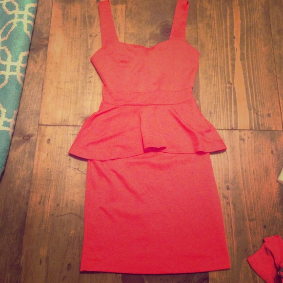 Charlotte Russe peplum coral dress