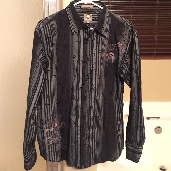 Black Lamasini Shirt with gray and black designs
