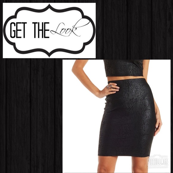 💋HOT! Black Distressed faux leather bandage skirt