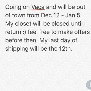 Closet closing temporarily Dec 12 - Jan 5