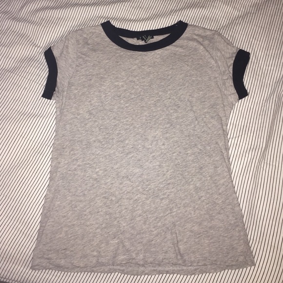 Grey ringer tee