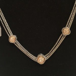 Silver and gold clove necklace