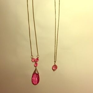 Pink gem necklaces