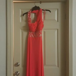 Pink Backless Ball Gown