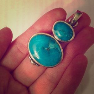 BARSE 925 Sterling Silver Turquoise Pendant