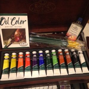 Oil paint, Lindseed oil and brushes