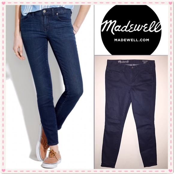 Madewell Denim - Madewell Blue Skinny Skinny Ankle Coated Jeans!