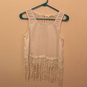 White boho tank