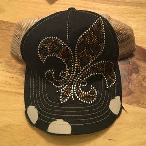 Fleur De Lis bejeweled hat