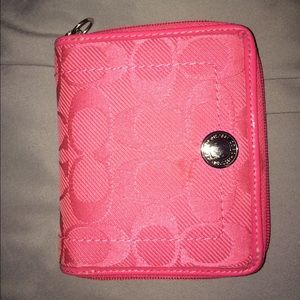 Hot pink coach wallet