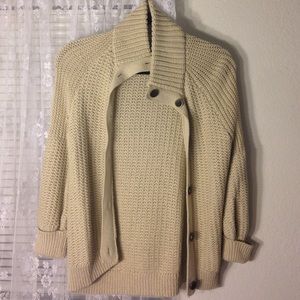 Really sweet beige 100% cotton button up sweater