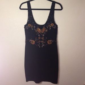 Free people black lace holiday dress