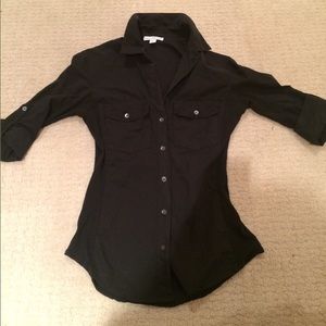 Black not full length blouse