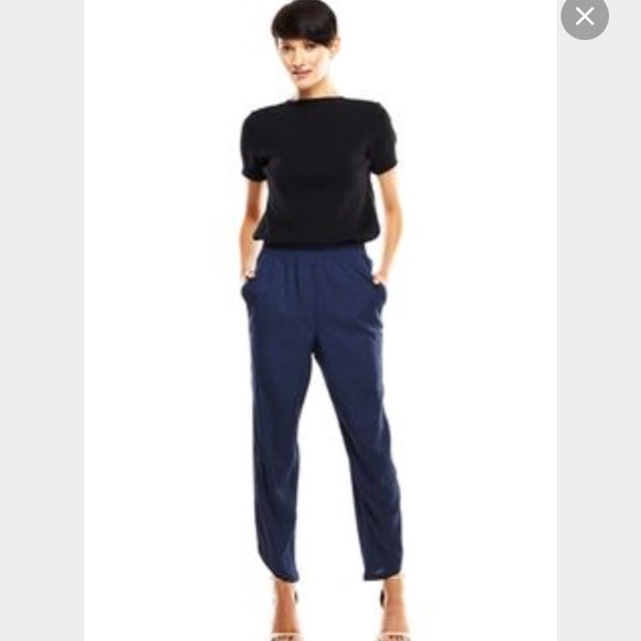 BCBGeneration Blue Print High-Waist Pants