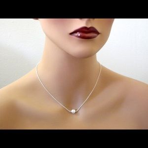 Solid sterling silver choker Swarovski necklace