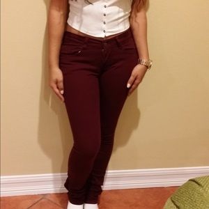 Burgundy / Maroon skinny jeans
