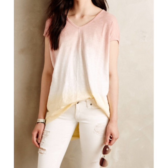 Anthropologie Dipped Kiri Tee by Left of Center
