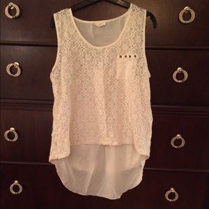 Pearl cream lace top