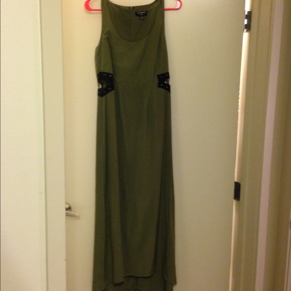 Army green maxi dress