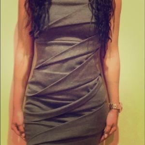 Ruffled gray bodycon dress