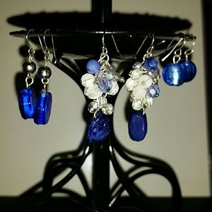 4 Blue Earrings
