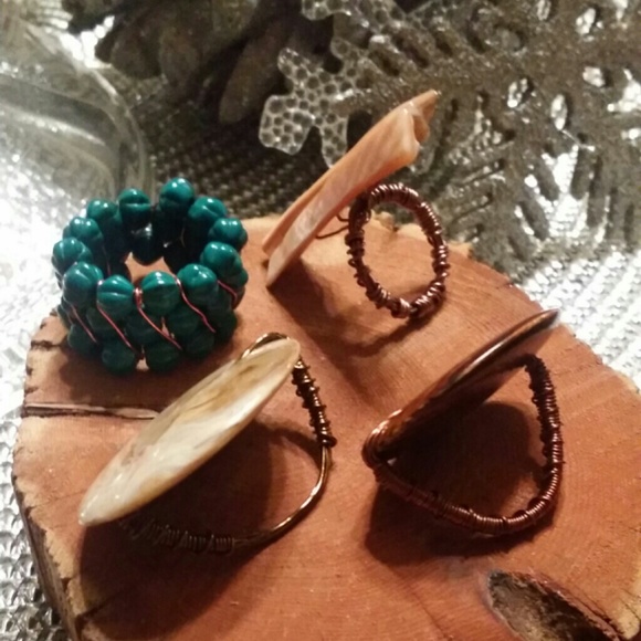 Bundle of hand made wire wrapped rings - Picture 2 of 4